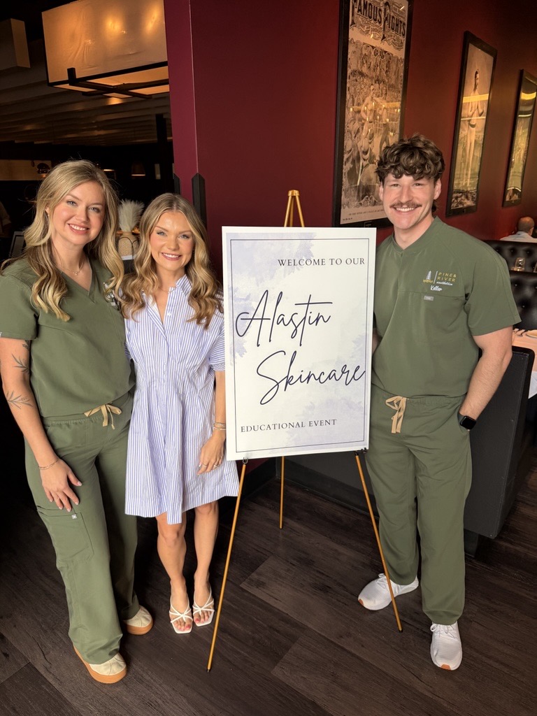 Pine & River Aesthetics team at an Alastin Skincare educational event ahead of their 3rd Annual Fall Event.